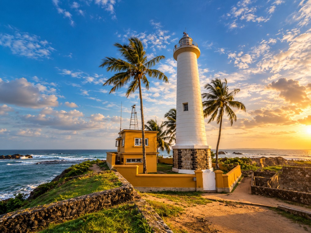 Historic coastal architecture around Galle Fort, Sri Lanka