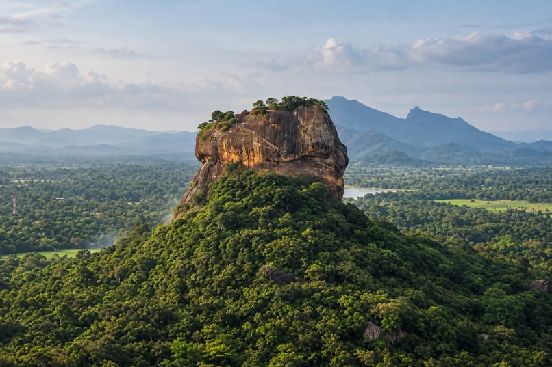 Sigiriya Rock Fortress and green surroundings